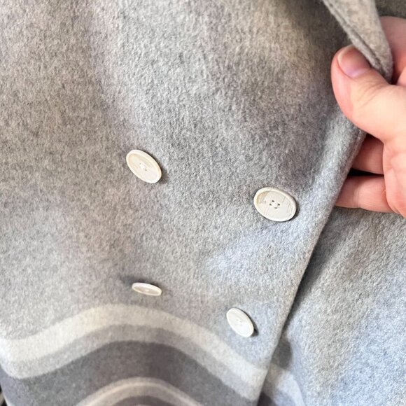 Banana Republic Womens Grey Wool Blend OversCoat XL With Striped Detail & Pocket - Picture 5 of 6